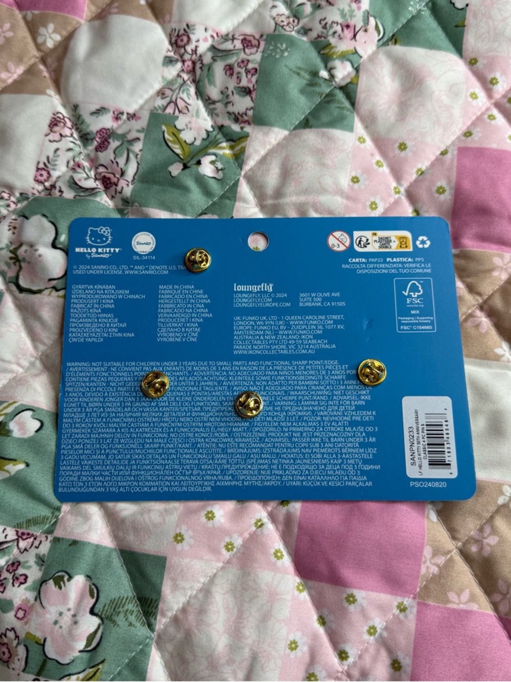 NWT Loungefly Hello Kitty 50th Anniversary 4 Pc Enamel Pin Set Sanrio Kawaii - Picture 5 of 8